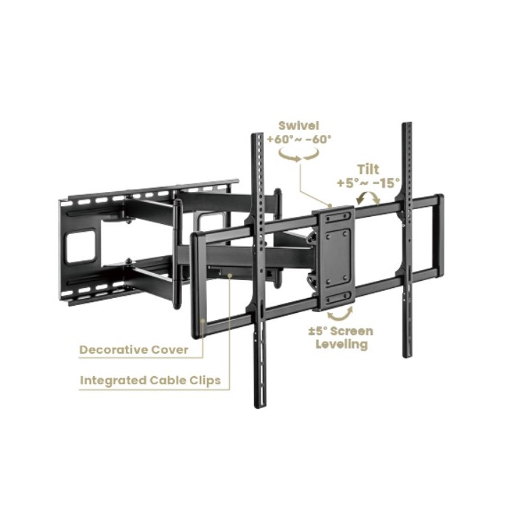 Gembird WM-120ST-01 TV supporto/staffa 3.05 m (120 ) nero