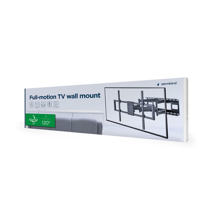 Gembird WM-120ST-01 TV supporto/staffa 3.05 m (120 ) nero
