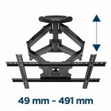 Gembird WM-75ST-01 TV supporto/staffa 190.5 cm (75 ) nero