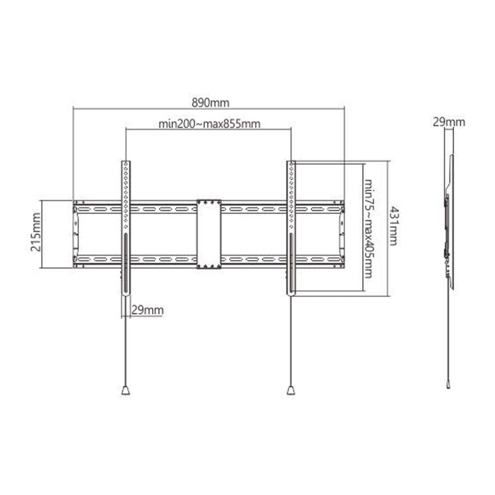 Gembird WM-90F-01 TV supporto 2.29 m (90 ) nero