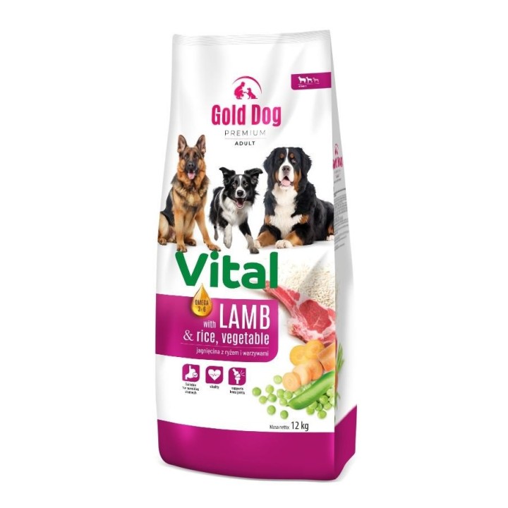 GOLD DOG Premium Vital Agnello e riso - cibo secco per cani - 12kg