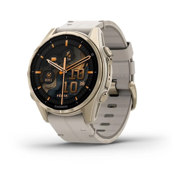 Garmin Fenix 8 3.3 cm (1.3 ) AMOLED 43 mm Digitale 416 x 416 pixel Touchscreen Oro Wi-Fi GPS (satellite)