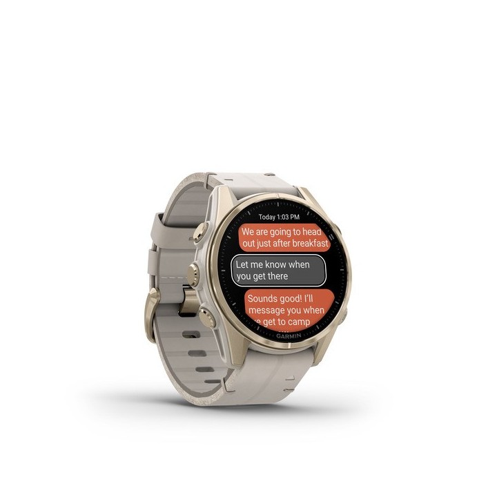 Garmin Fenix 8 3.3 cm (1.3 ) AMOLED 43 mm Digitale 416 x 416 pixel Touchscreen Oro Wi-Fi GPS (satellite)