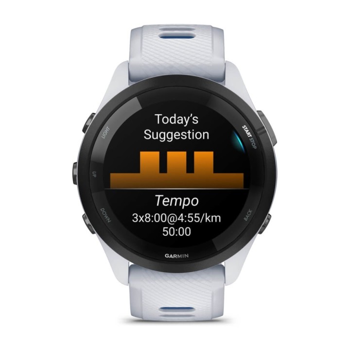 Garmin Forerunner 265 3.3 cm (1.3 ) AMOLED 46 mm Digitale 416 x 416 pixel Touchscreen Nero Bianco Wi-Fi GPS (satellite)