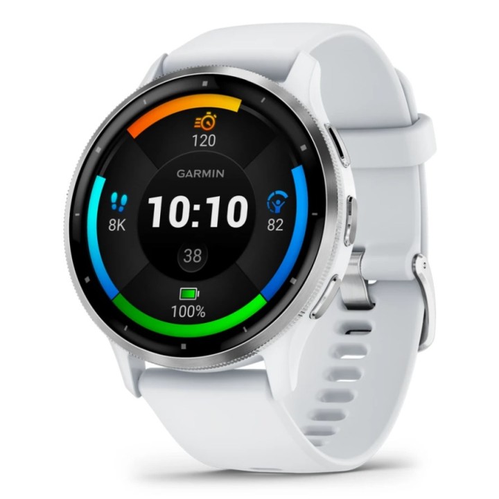Garmin Venu 3 3.56 cm (1.4 ) AMOLED 45 mm Digitale 454 x 454 pixel Touchscreen argento bianco Wi-Fi GPS (satellite)