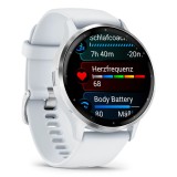 Garmin Venu 3 3.56 cm (1.4 ) AMOLED 45 mm Digitale 454 x 454 pixel Touchscreen argento bianco Wi-Fi GPS (satellite)