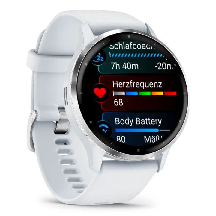 Garmin Venu 3 3.56 cm (1.4 ) AMOLED 45 mm Digitale 454 x 454 pixel Touchscreen argento bianco Wi-Fi GPS (satellite)