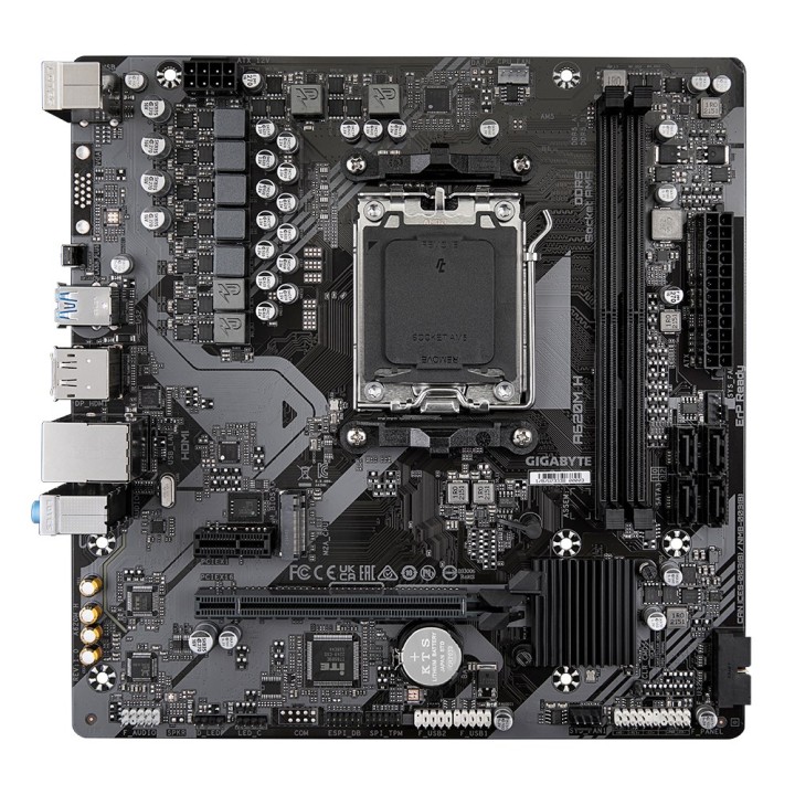 GIGABYTE A620M H Scheda madre - Supporta processori AMD Ryzen 8000 CPUs 5+2+2 Fasi VRM digitale VRM fino a 7200MHz DDR5 (OC) 1xP
