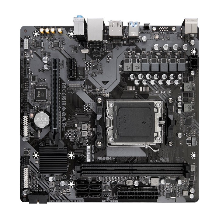 GIGABYTE A620M H Scheda madre - Supporta processori AMD Ryzen 8000 CPUs 5+2+2 Fasi VRM digitale VRM fino a 7200MHz DDR5 (OC) 1xP