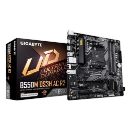GIGABYTE B550M DS3H AC R2 Scheda madre - AMD Ryzen 5000 CPUs 5+3 Phases VRM fino a 4733MHz DDR4 (O.C.) 1xPCIe 4.0 + 1xPCIe 3.0 M