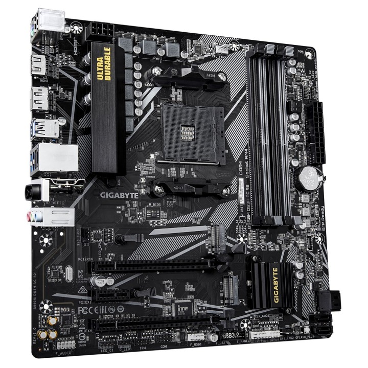 GIGABYTE B550M DS3H AC R2 Scheda madre - AMD Ryzen 5000 CPUs 5+3 Phases VRM fino a 4733MHz DDR4 (O.C.) 1xPCIe 4.0 + 1xPCIe 3.0 M