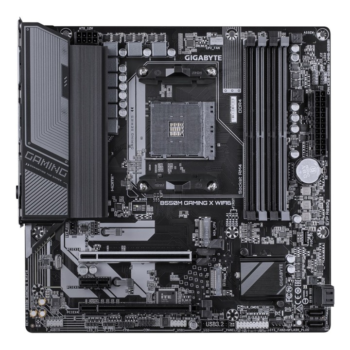 GIGABYTE B550M GAMING X WIFI6 Scheda madre - AMD Ryzen 5000 CPUs 5+3 Phases VRM fino a 3200MHz DDR4 1xPCIe 4.0 + 1xPCIe 3.0 M.2 