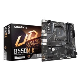 GIGABYTE B550M K Scheda madre - Supporta processori AMD Ryzen 5000 fino a 4733MHz DDR4 1xPCIe 4.0 + 1xPCIe 3.0 M.2 1GbE LAN USB 
