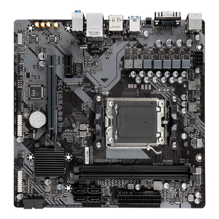 GIGABYTE B650M S2H Scheda madre - Processori serie AMD Ryzen 9000 5+2+2 Phases VRM fino a 6400MHz DDR5 (OC) 1xPCIe 4.0 M.2 GbE L