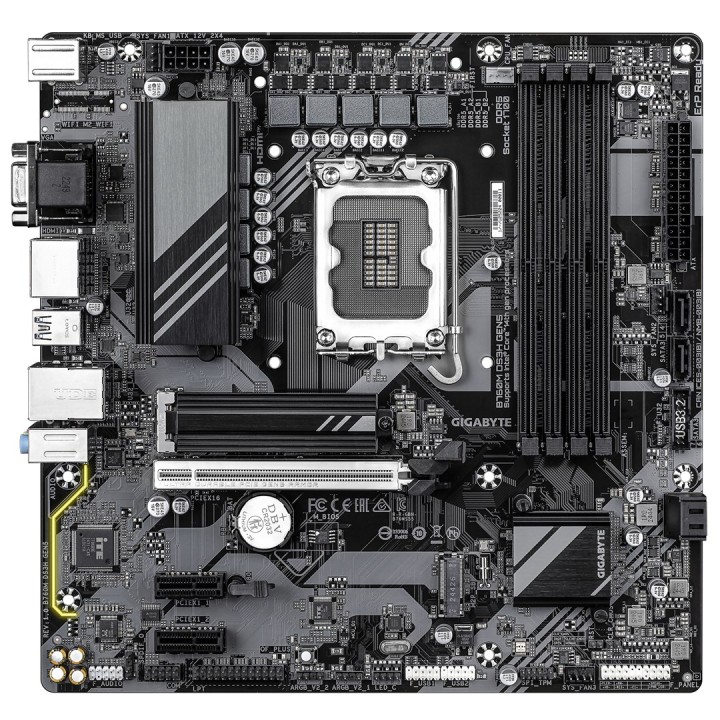 GIGABYTE B760M DS3H GEN5 Scheda madre - Supporta processori Intel Core 14ª generazione 6+2+1 fasi VRM digitale VRM fino a 5600MH
