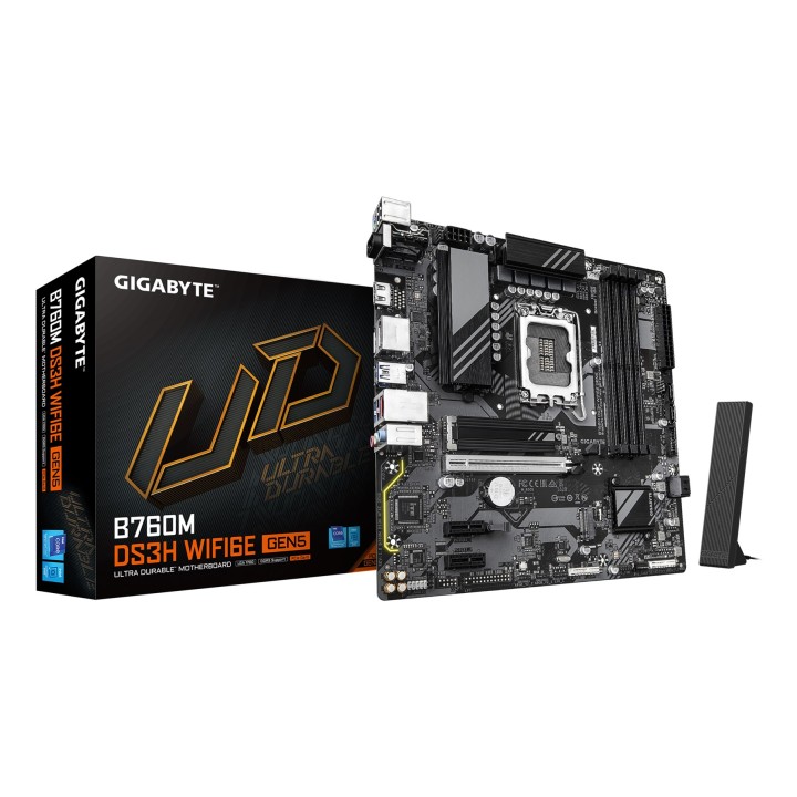 GIGABYTE B760M DS3H WIFI6E GEN5 Scheda madre - Supporta processori Intel Core 14ª generazione 6+2+1 fasi VRM digitale VRM fino a