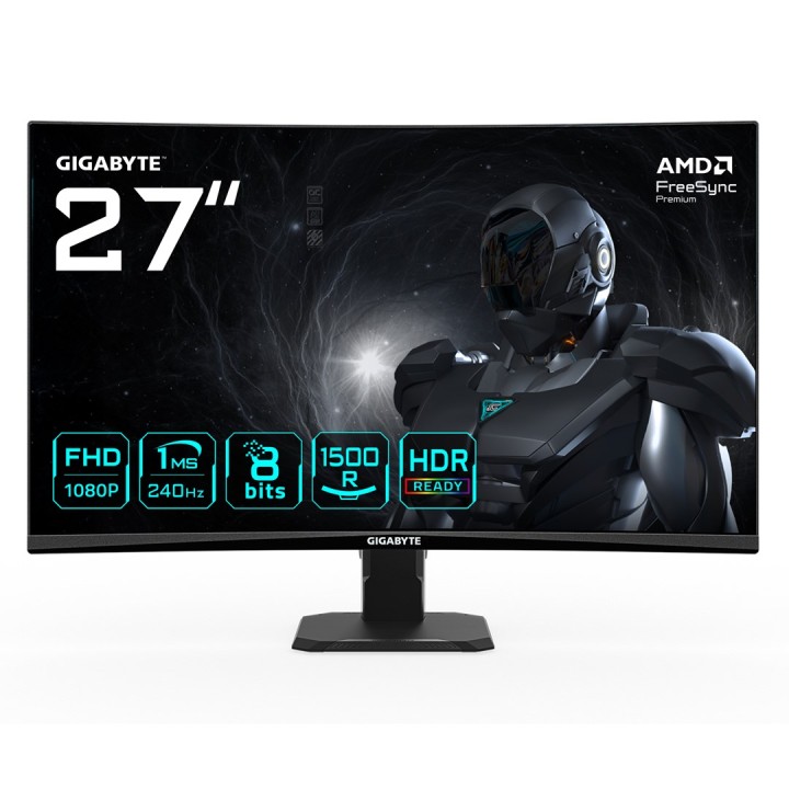 GIGABYTE GS27FC2 27 FHD Monitor gaming curvo - 1920 x 1080 240Hz 1 350 cd/m2 HDR Ready HDMI 2.0 Displayport 1.4
