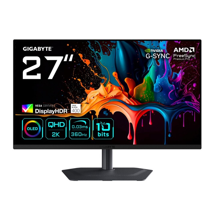 GIGABYTE MO27Q3 27” OLED QHD monitor da gaming - 2560 x 1440 360Hz 0.03ms 250 cd/m2 G-Sync Compatible FreeSync Premium Pro Displ