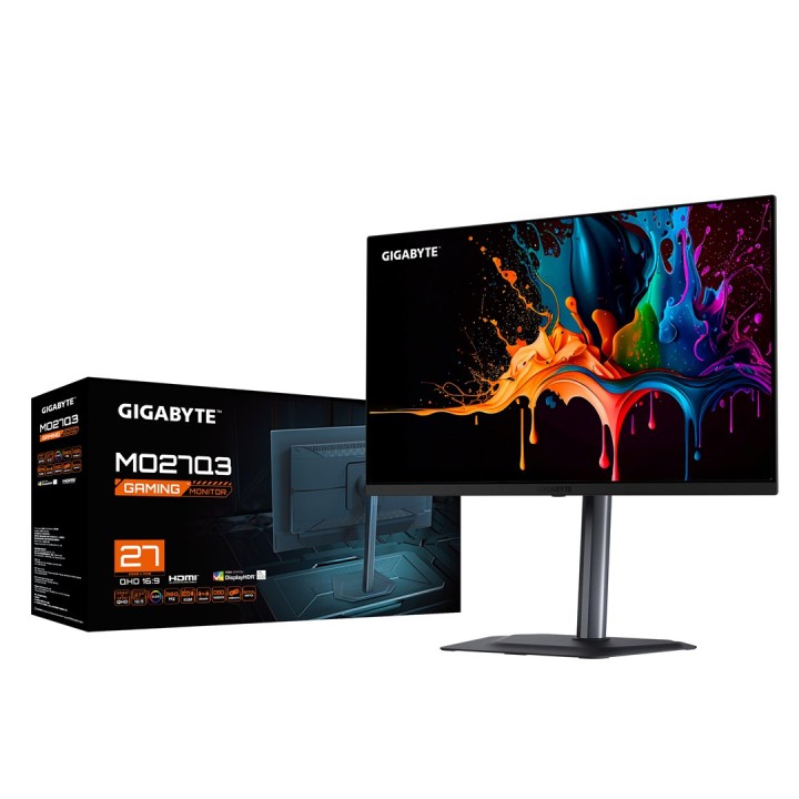 GIGABYTE MO27Q3 27” OLED QHD monitor da gaming - 2560 x 1440 360Hz 0.03ms 250 cd/m2 G-Sync Compatible FreeSync Premium Pro Displ