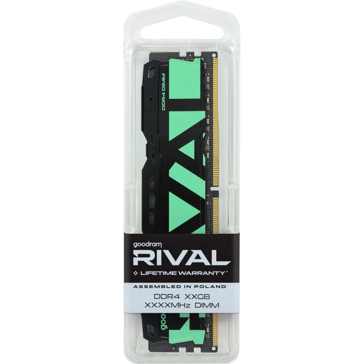 Goodram *DDR4 Rival Radiant 16GB (1*16)/3200 CL16 Modulo memoria verde 1 x 16 GB 3200 MT/s 288-pin DIMM