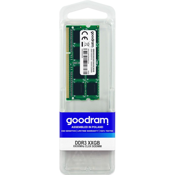 Goodram GR1600S364L11/8G modulo di memoria 8 GB 1 x 8 GB DDR3 1600 MHz