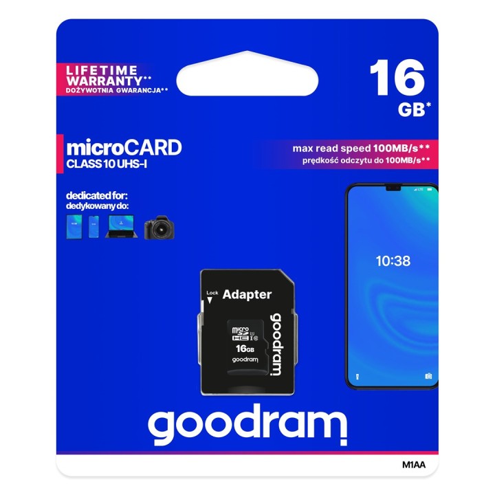 Scheda di memoria Goodram M1AA-0160R12 16 GB MicroSDHC Class 10 UHS-I