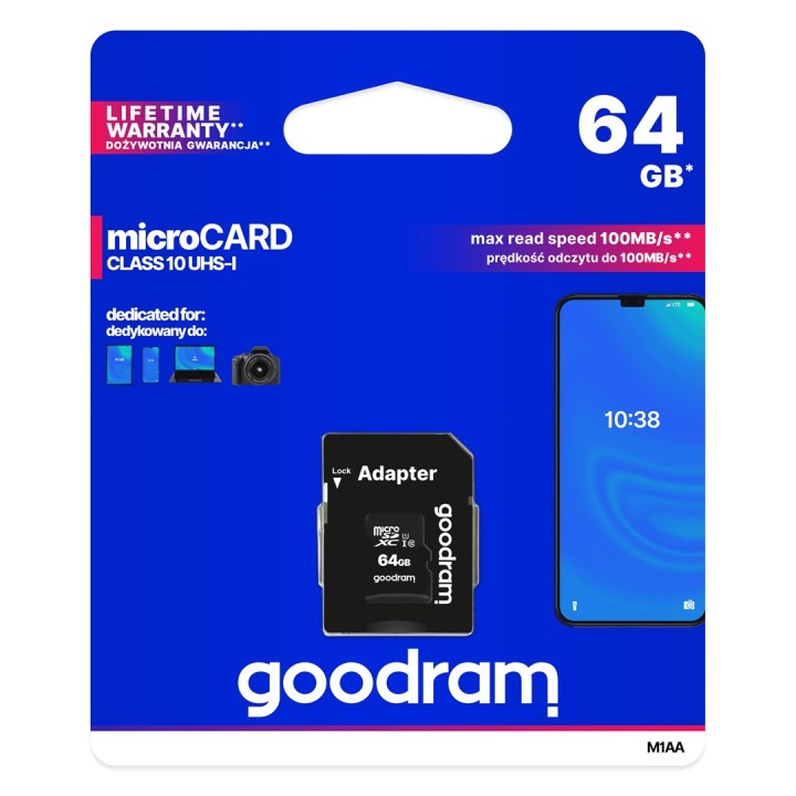 Scheda di memoria Goodram M1AA-0640R12 64 GB MicroSDXC Class 10 UHS-I
