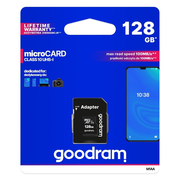 Scheda di memoria Goodram M1AA-1280R12 128 GB MicroSDXC Class 10 UHS-I