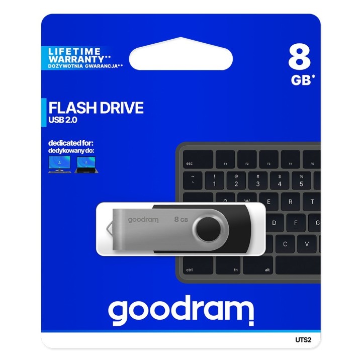 Goodram UTS2 USB pen drive 8 GB USB Type-A 2.0 nero argento