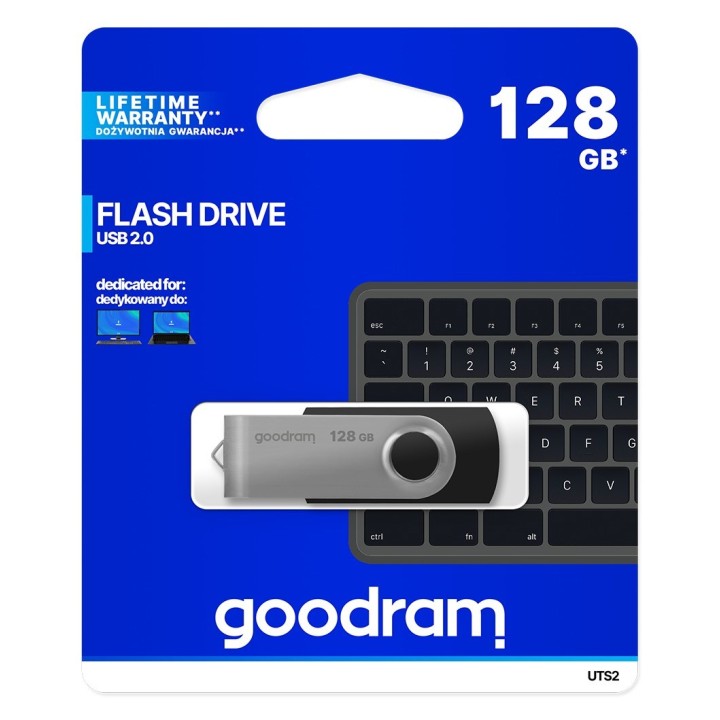Goodram UTS2-1280K0R11 USB pen drive 128 GB USB Type-A 2.0 nero argento