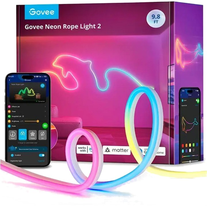 Govee LED striscia luminosa 3m H61D3301 luce neon flessibile 2