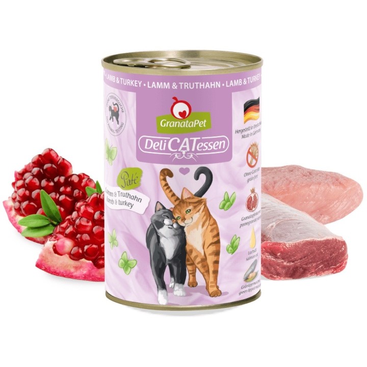 GRANATAPET DeliCATessen Agnello e tacchino - cibo umido per gatti - 400g