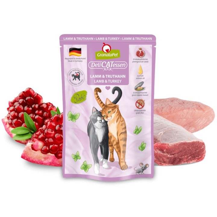 GRANATAPET DeliCATessen Agnello e tacchino - cibo umido per gatti - 85g