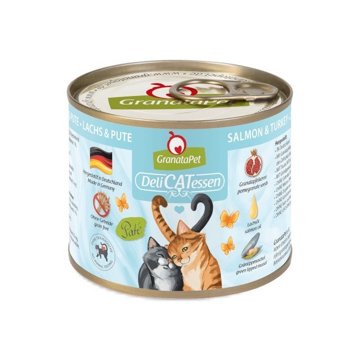 GRANATAPET DeliCATessen Salmone e tacchino - cibo umido per gatti - 200g