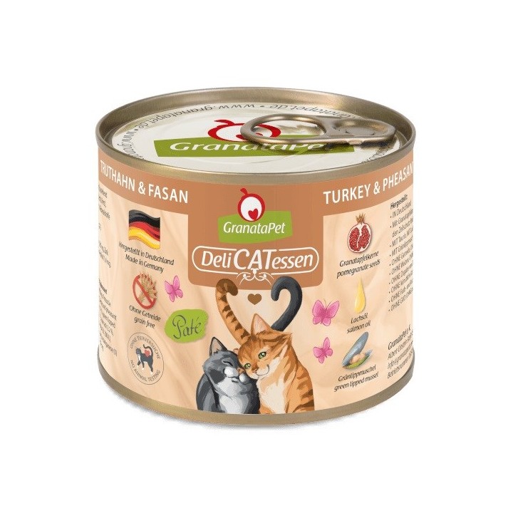 GRANATAPET DeliCATessen Tacchino e fagiano - cibo umido per gatti - 200g