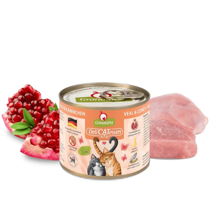 GRANATAPET DeliCATessen Vitello e coniglio - cibo umido per gatti - 200g