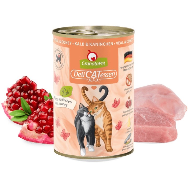 GRANATAPET DeliCATessen Vitello e coniglio - cibo umido per gatti - 400g