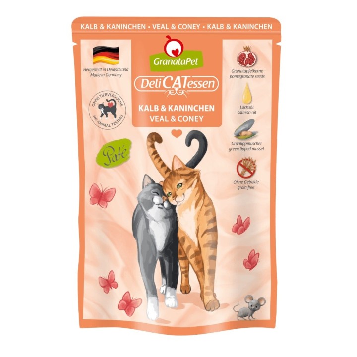 GRANATAPET DeliCATessen Vitello e coniglio - cibo umido per gatti - 85g