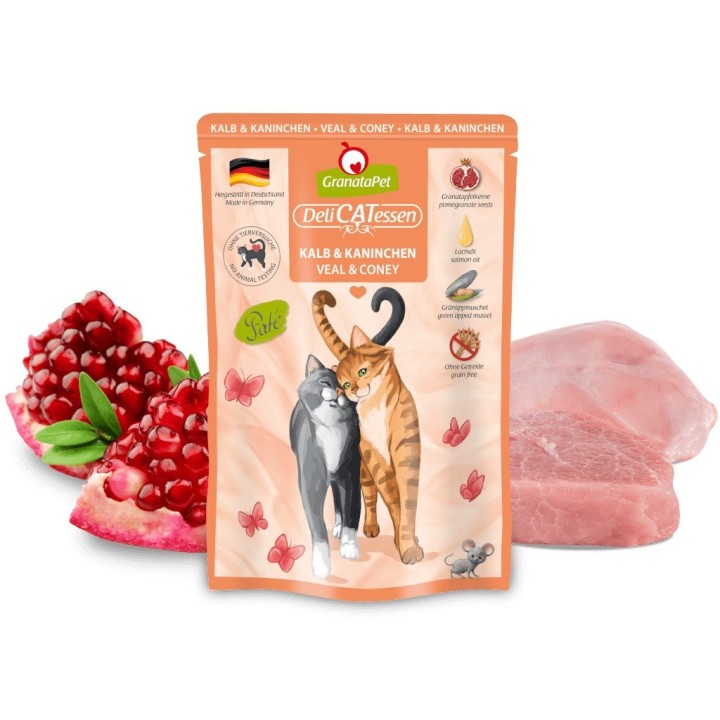 GRANATAPET DeliCATessen Vitello e coniglio - cibo umido per gatti - 85g