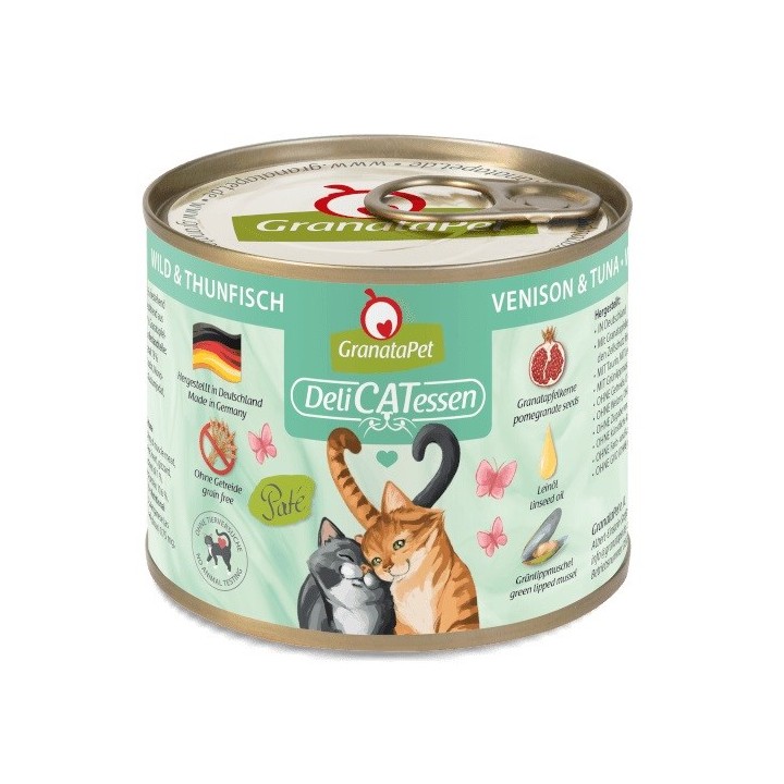 GRANATAPET DeliCATessen Cervo e tonno - cibo umido per gatti - 200g