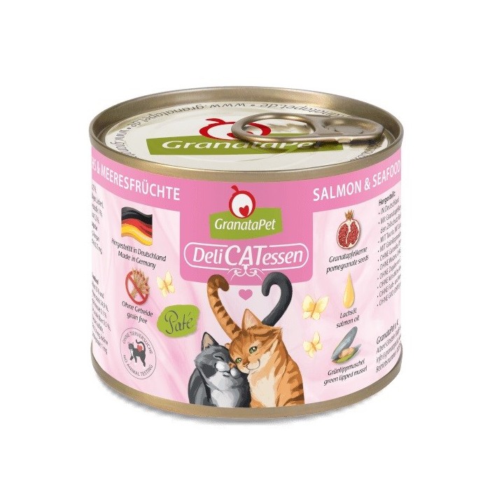 GRANATAPET DeliCATessen Salmone e frutti di mare - cibo umido per gatti - 200g