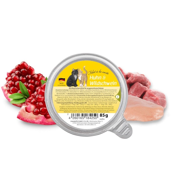 GRANATAPET Filet á la carte Pollo con cinghiale - cibo umido per gatti - 85g