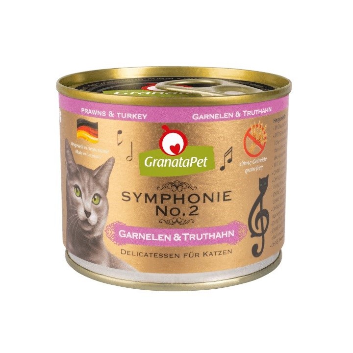 GRANATAPET Symphonie No.2 Gamberetti e tacchino - cibo umido per gatti - 200g