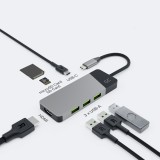 GREEN CELL hub adattatore USB-C GC CONNECT 7W1 (3XUSB 3.1 HDMI 4K 60HZ USB-C PD 85W MICROSD/SD)