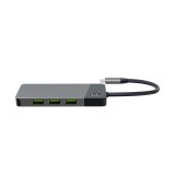 GREEN CELL hub adattatore USB-C GC CONNECT 7W1 (3XUSB 3.1 HDMI 4K 60HZ USB-C PD 85W MICROSD/SD)