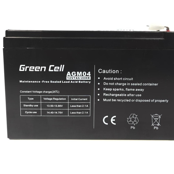 Green Cell AGM04 UPS batteria piombo sigillato (VRLA) 12 V 7 Ah