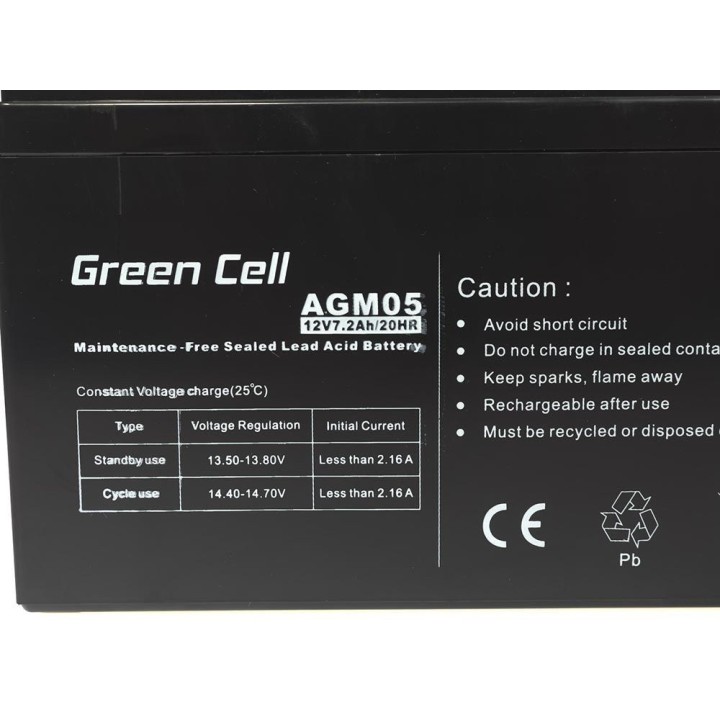 Green Cell AGM05 UPS batteria piombo sigillato (VRLA) 12 V 7.2 Ah