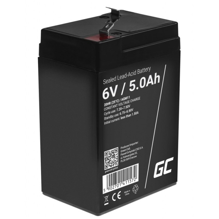 Green Cell AGM11 UPS batteria piombo sigillato (VRLA) 6 V 5 Ah