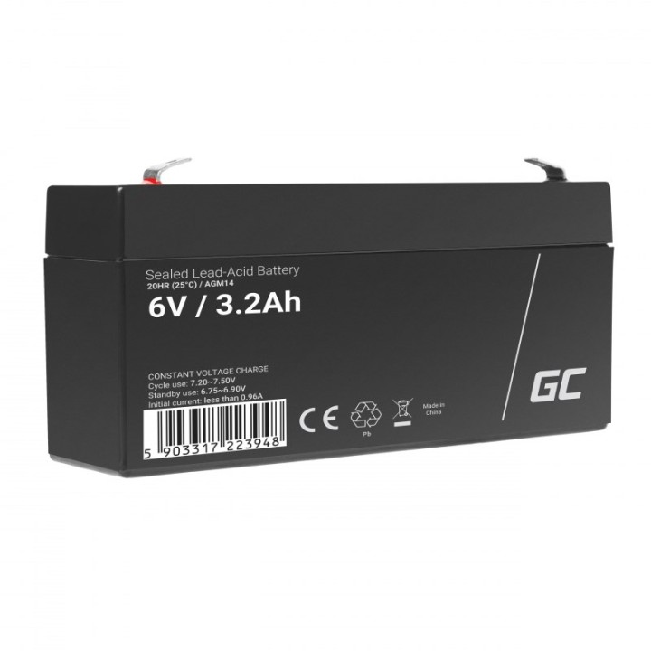 Green Cell AGM14 UPS batteria Piombo-acido sigillato (VRLA) 6 V 3.2 Ah