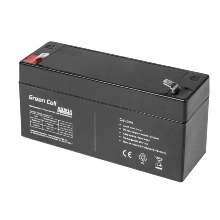 Green Cell AGM14 UPS batteria Piombo-acido sigillato (VRLA) 6 V 3.2 Ah